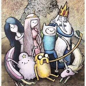 2014 Adventure Time Poster Ooozymandias Mehendra Singh Finn 16 x 11" DWJJ8